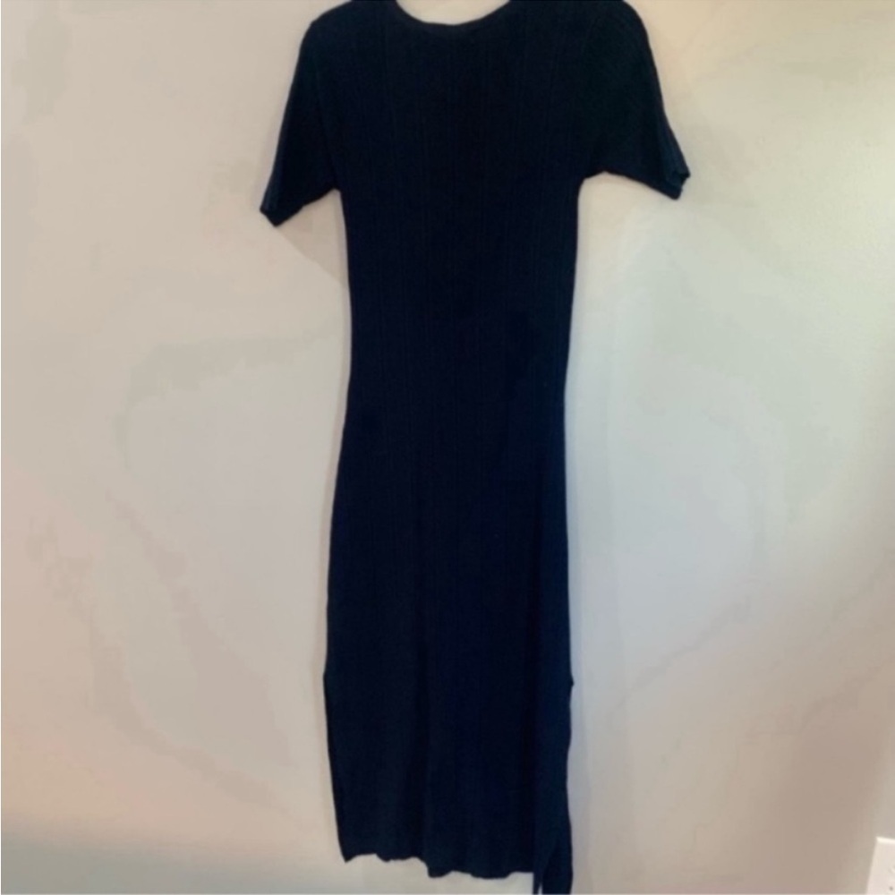 Frame Dress Front-Twist Rib Bodycon Midi In Navy - image 7